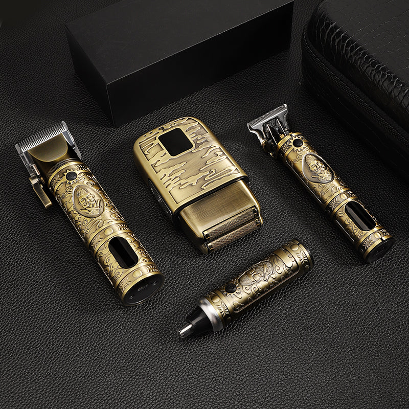 Kit Professional BarberPRO™ - Corte de cabelo, Modelagem, Barba, Aparador de pelos do nariz